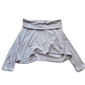 Grey Champion off the shoulder fold over long sleeve